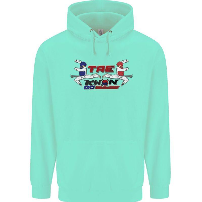 Taekwondo Fighter Mixed Martial Arts MMA Childrens Kids Hoodie Peppermint