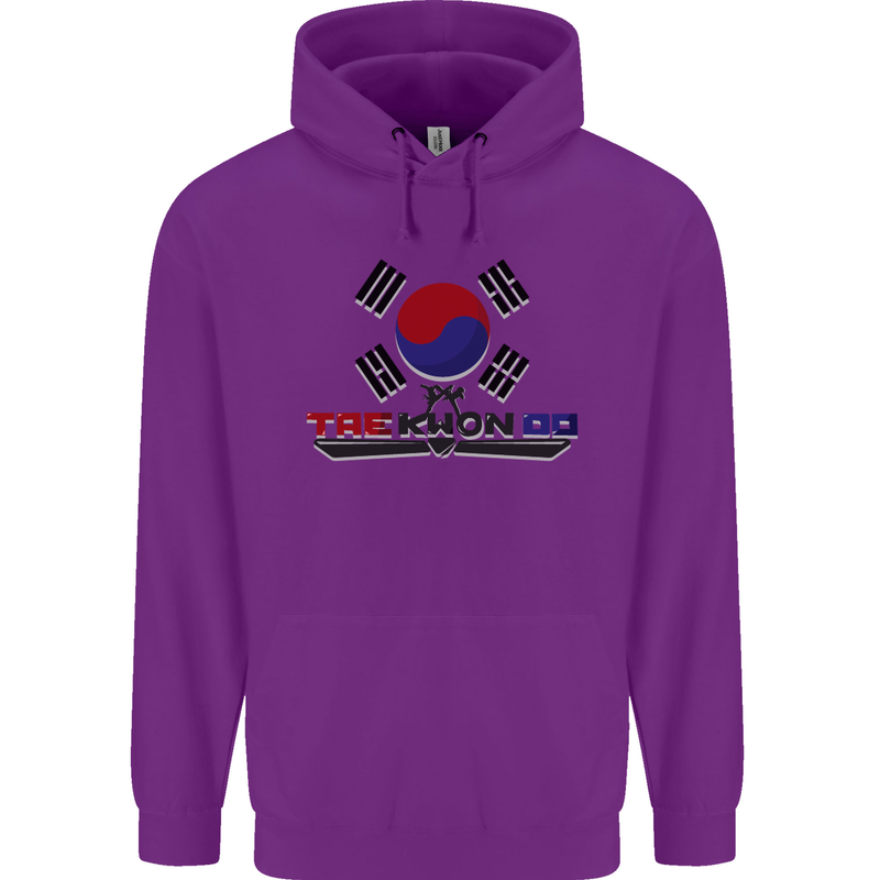 Taekwondo Fighter Mixed Martial Arts MMA Childrens Kids Hoodie Purple