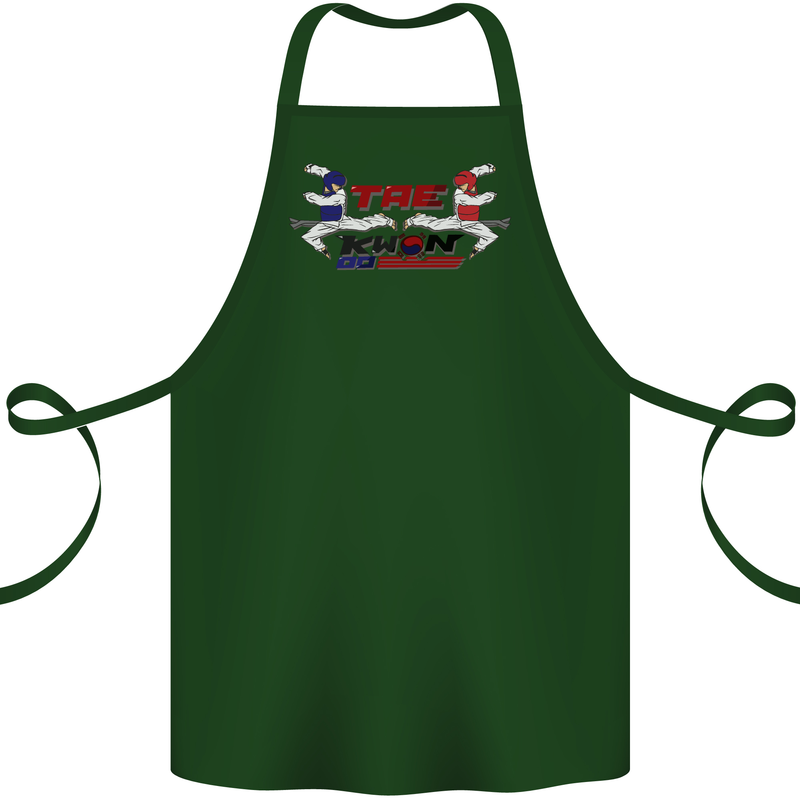 Taekwondo Fighter Mixed Martial Arts MMA Cotton Apron 100% Organic Forest Green