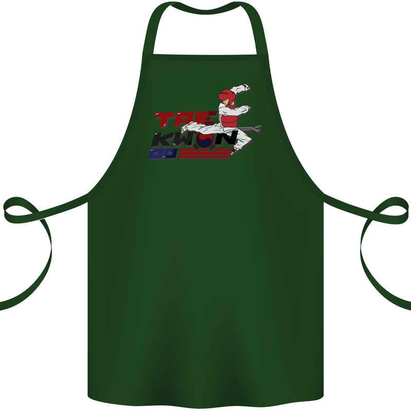 Taekwondo Fighter Mixed Martial Arts MMA Cotton Apron 100% Organic Forest Green