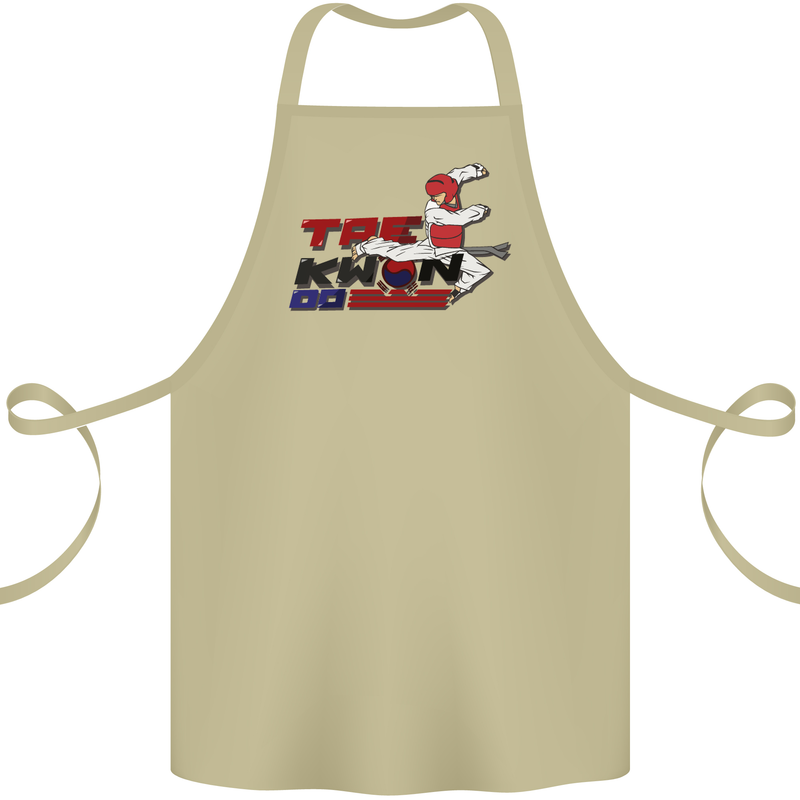 Taekwondo Fighter Mixed Martial Arts MMA Cotton Apron 100% Organic Khaki