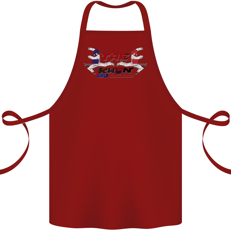 Taekwondo Fighter Mixed Martial Arts MMA Cotton Apron 100% Organic Maroon
