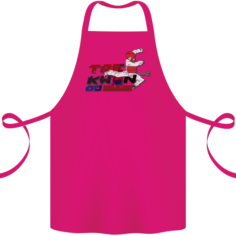 Taekwondo Fighter Mixed Martial Arts MMA Cotton Apron 100% Organic Pink
