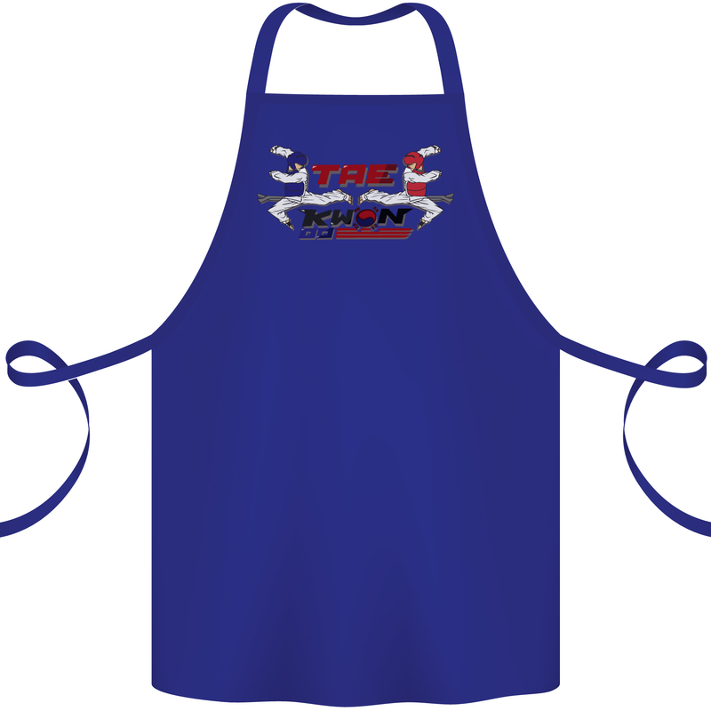 Taekwondo Fighter Mixed Martial Arts MMA Cotton Apron 100% Organic Royal Blue