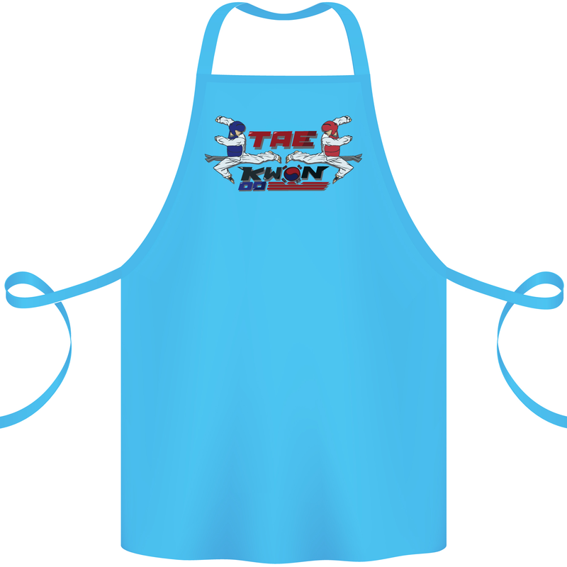 Taekwondo Fighter Mixed Martial Arts MMA Cotton Apron 100% Organic Turquoise