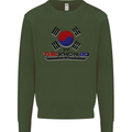 Taekwondo Fighter Mixed Martial Arts MMA Kids Sweatshirt Jumper Forest Green