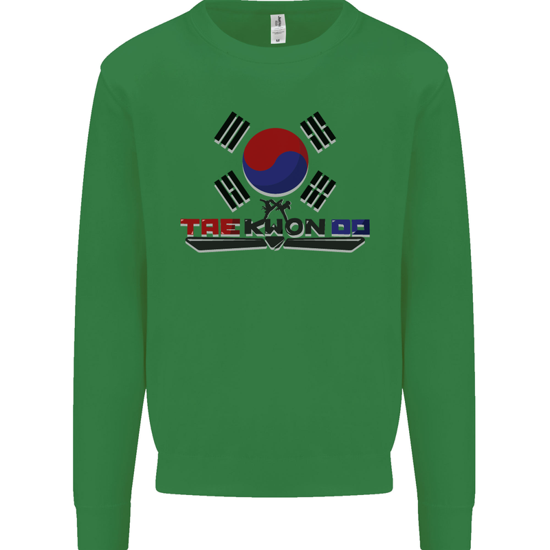 Taekwondo Fighter Mixed Martial Arts MMA Kids Sweatshirt Jumper Irish Green