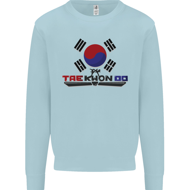 Taekwondo Fighter Mixed Martial Arts MMA Kids Sweatshirt Jumper Light Blue