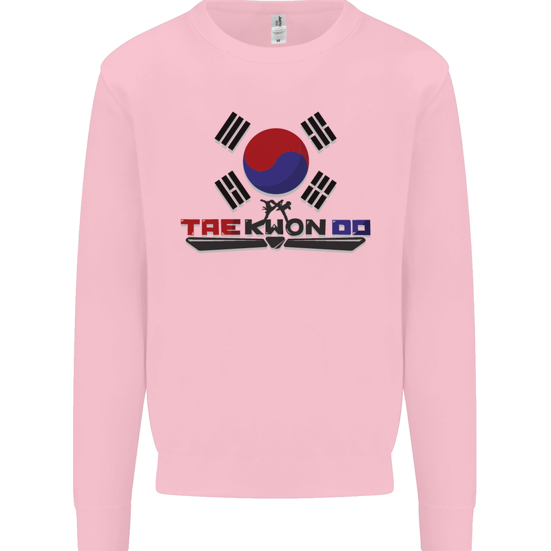 Taekwondo Fighter Mixed Martial Arts MMA Kids Sweatshirt Jumper Light Pink