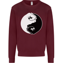 Taekwondo Fighter Mixed Martial Arts MMA Kids Sweatshirt Jumper Maroon