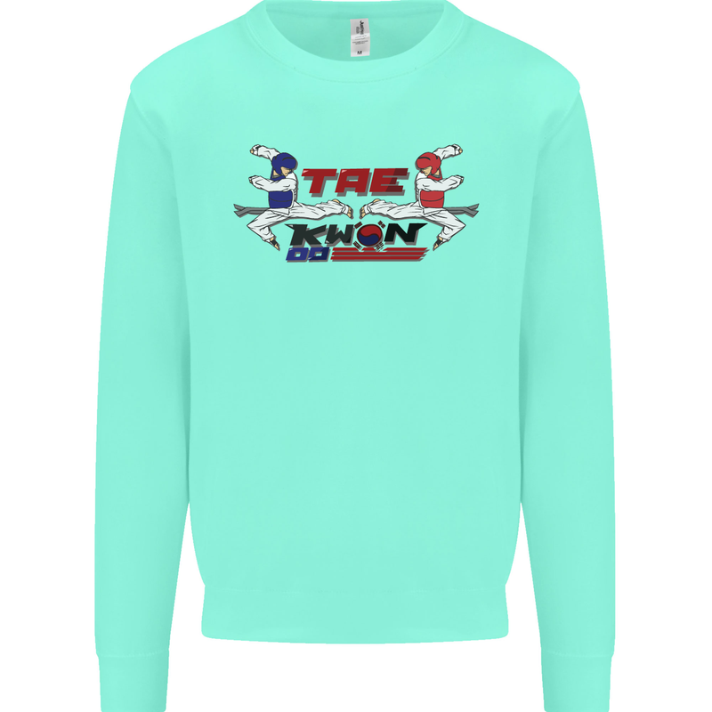 Taekwondo Fighter Mixed Martial Arts MMA Kids Sweatshirt Jumper Peppermint