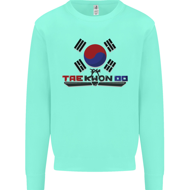 Taekwondo Fighter Mixed Martial Arts MMA Kids Sweatshirt Jumper Peppermint