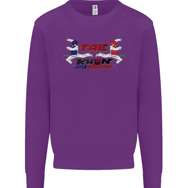 Taekwondo Fighter Mixed Martial Arts MMA Kids Sweatshirt Jumper Purple