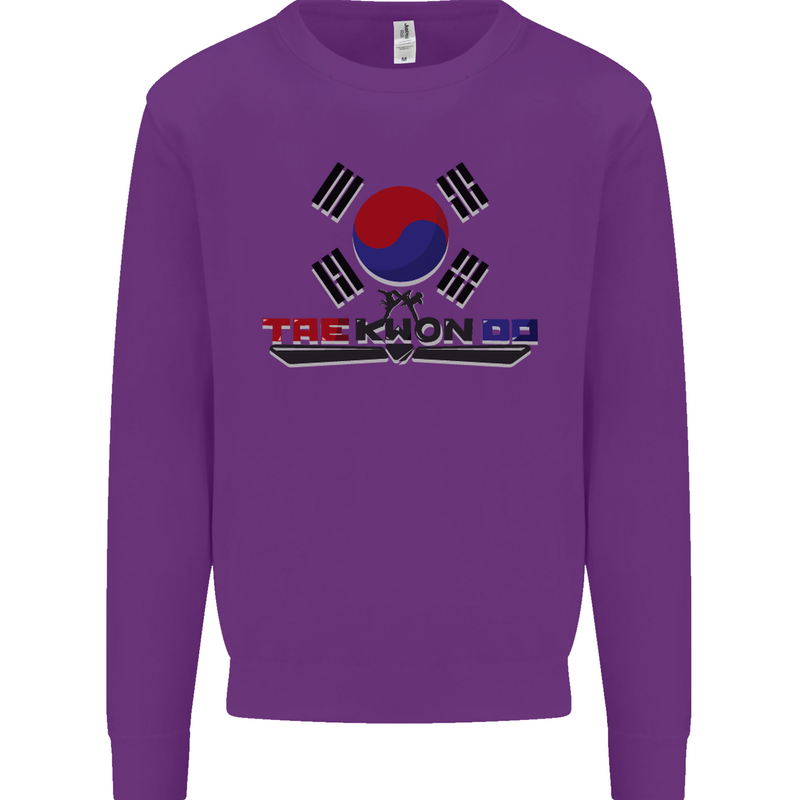 Taekwondo Fighter Mixed Martial Arts MMA Kids Sweatshirt Jumper Purple