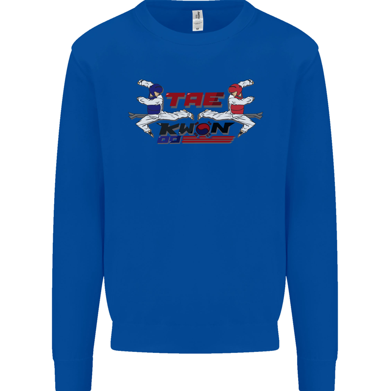 Taekwondo Fighter Mixed Martial Arts MMA Kids Sweatshirt Jumper Royal Blue