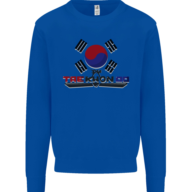 Taekwondo Fighter Mixed Martial Arts MMA Kids Sweatshirt Jumper Royal Blue