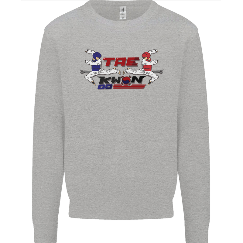 Taekwondo Fighter Mixed Martial Arts MMA Kids Sweatshirt Jumper Sports Grey