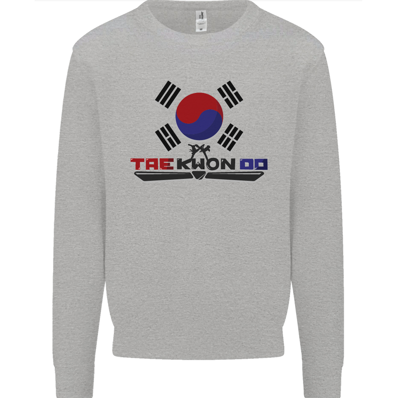 Taekwondo Fighter Mixed Martial Arts MMA Kids Sweatshirt Jumper Sports Grey