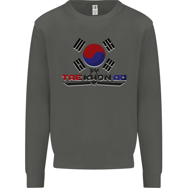 Taekwondo Fighter Mixed Martial Arts MMA Kids Sweatshirt Jumper Storm Grey