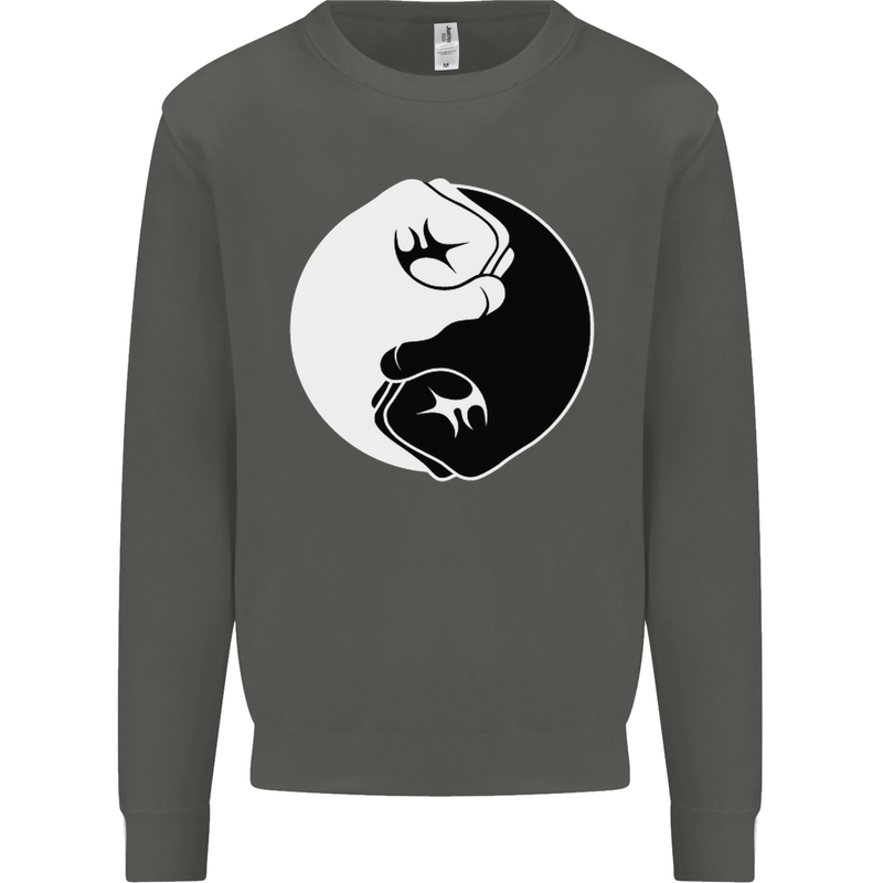 Taekwondo Fighter Mixed Martial Arts MMA Kids Sweatshirt Jumper Storm Grey