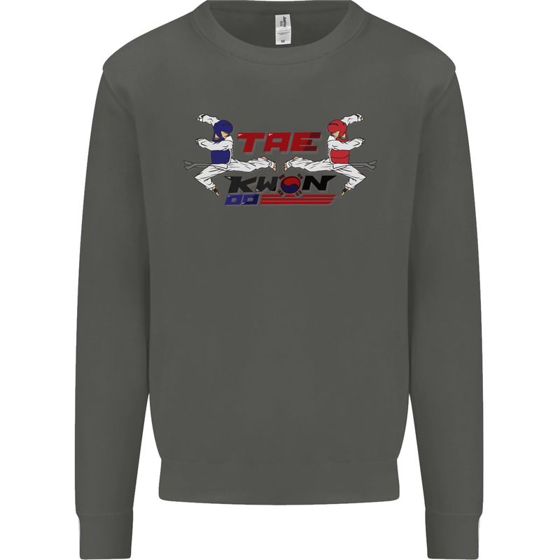 Taekwondo Fighter Mixed Martial Arts MMA Kids Sweatshirt Jumper Storm Grey