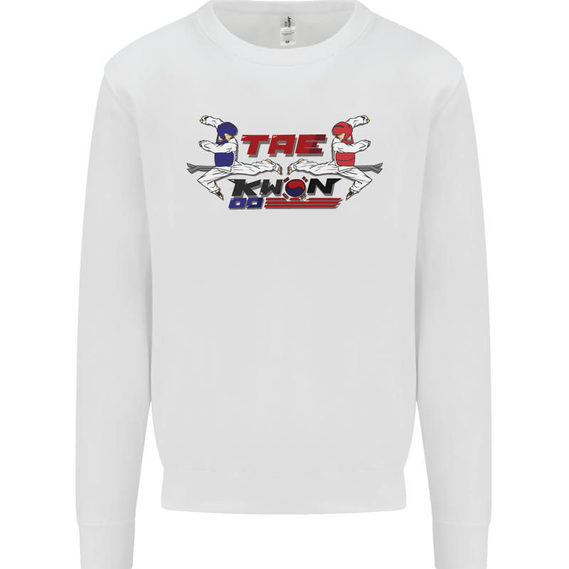 Taekwondo Fighter Mixed Martial Arts MMA Kids Sweatshirt Jumper White