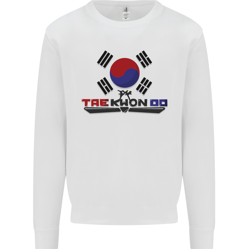 Taekwondo Fighter Mixed Martial Arts MMA Kids Sweatshirt Jumper White