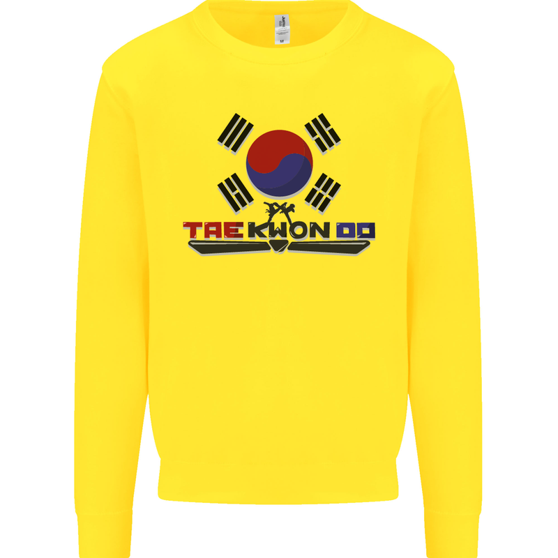 Taekwondo Fighter Mixed Martial Arts MMA Kids Sweatshirt Jumper Yellow