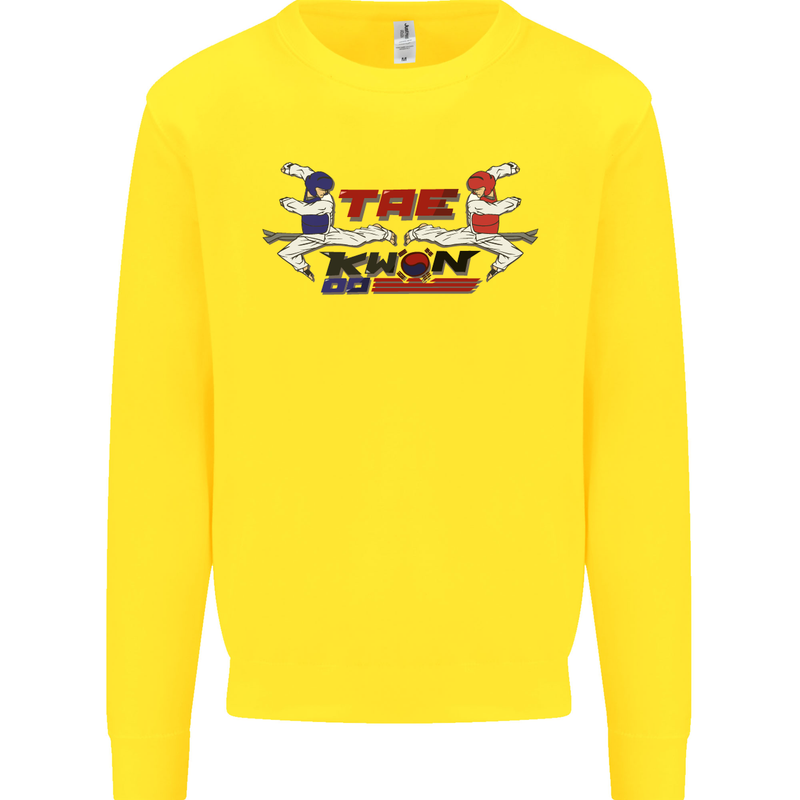 Taekwondo Fighter Mixed Martial Arts MMA Kids Sweatshirt Jumper Yellow