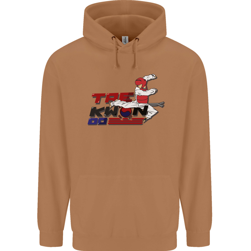 Taekwondo Fighter Mixed Martial Arts MMA Mens 80% Cotton Hoodie Caramel Latte