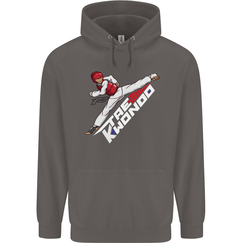 Taekwondo Fighter Mixed Martial Arts MMA Mens 80% Cotton Hoodie Charcoal