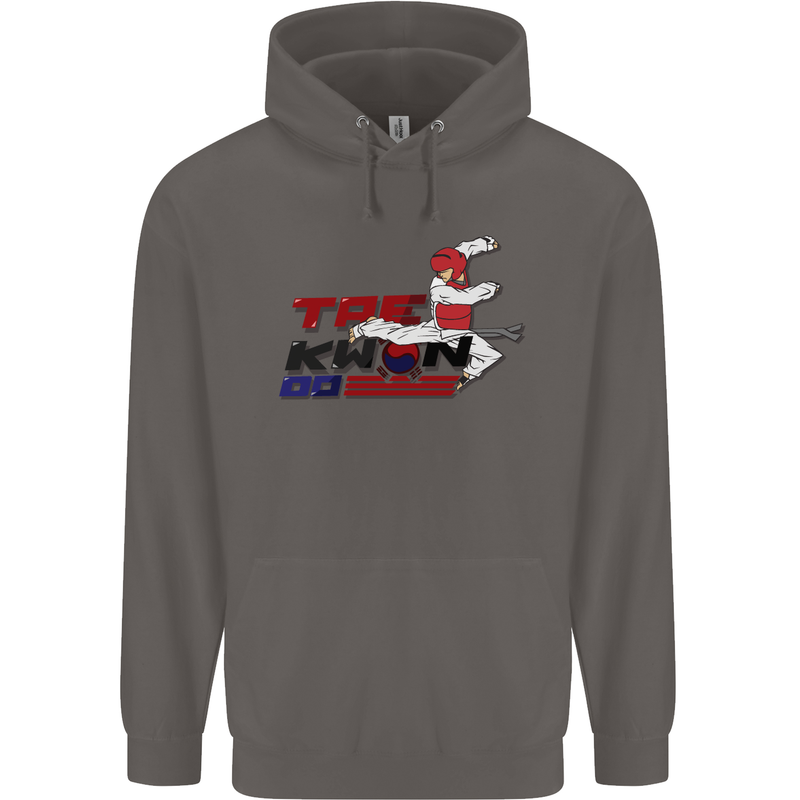 Taekwondo Fighter Mixed Martial Arts MMA Mens 80% Cotton Hoodie Charcoal