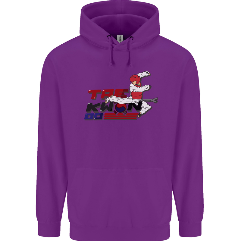 Taekwondo Fighter Mixed Martial Arts MMA Mens 80% Cotton Hoodie Purple