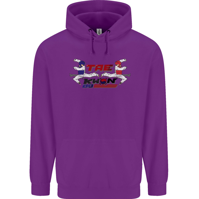 Taekwondo Fighter Mixed Martial Arts MMA Mens 80% Cotton Hoodie Purple