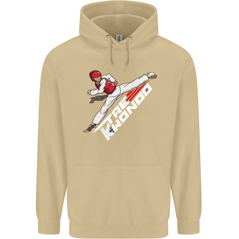 Taekwondo Fighter Mixed Martial Arts MMA Mens 80% Cotton Hoodie Sand