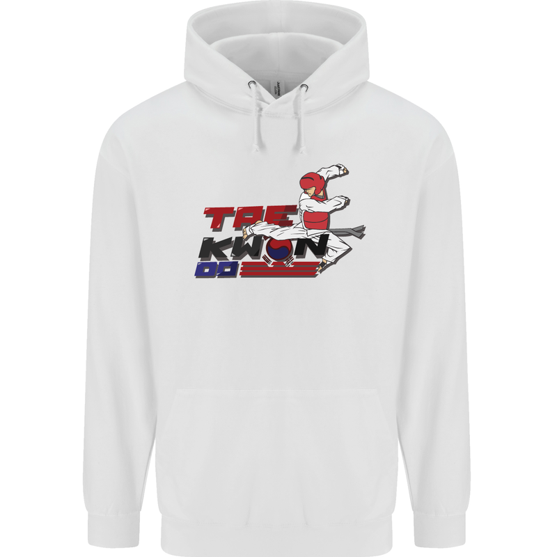 Taekwondo Fighter Mixed Martial Arts MMA Mens 80% Cotton Hoodie White