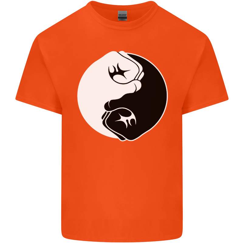 Taekwondo Fighter Mixed Martial Arts MMA Mens Cotton T-Shirt Tee Top Orange