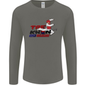 Taekwondo Fighter Mixed Martial Arts MMA Mens Long Sleeve T-Shirt Charcoal