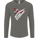 Taekwondo Fighter Mixed Martial Arts MMA Mens Long Sleeve T-Shirt Charcoal