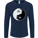 Taekwondo Fighter Mixed Martial Arts MMA Mens Long Sleeve T-Shirt Navy Blue
