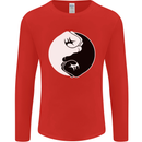 Taekwondo Fighter Mixed Martial Arts MMA Mens Long Sleeve T-Shirt Red