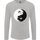 Taekwondo Fighter Mixed Martial Arts MMA Mens Long Sleeve T-Shirt Sports Grey