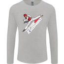 Taekwondo Fighter Mixed Martial Arts MMA Mens Long Sleeve T-Shirt Sports Grey