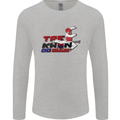 Taekwondo Fighter Mixed Martial Arts MMA Mens Long Sleeve T-Shirt Sports Grey