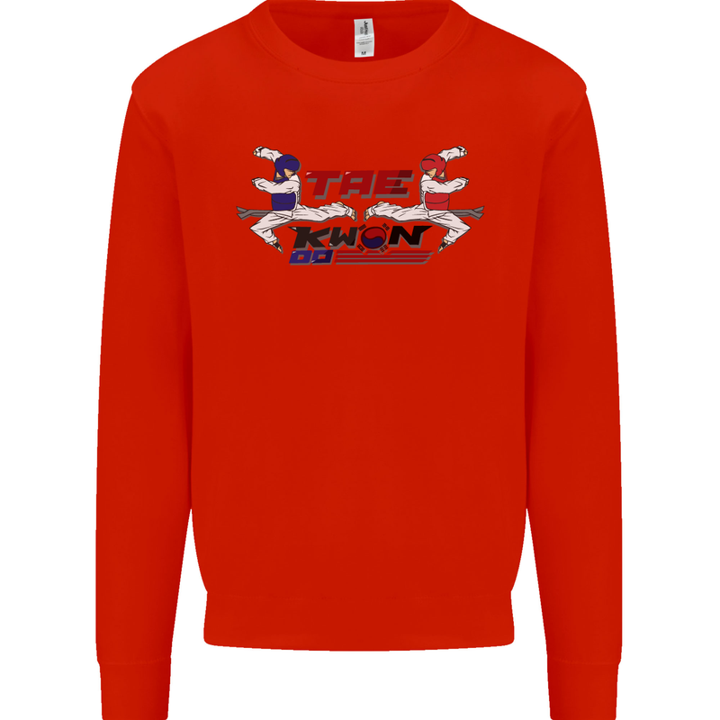 Taekwondo Fighter Mixed Martial Arts MMA Mens Sweatshirt Jumper Bright Red