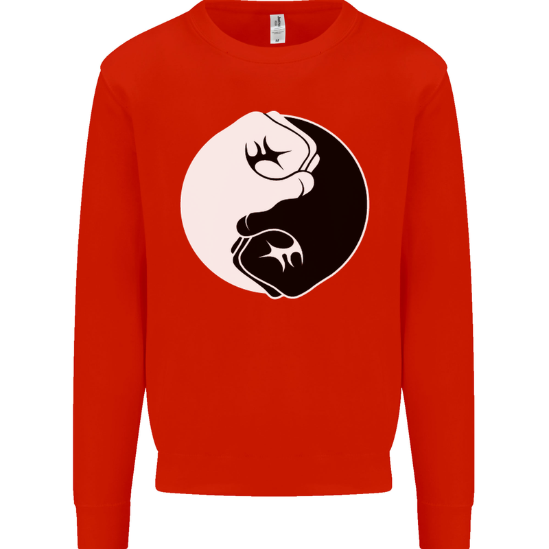 Taekwondo Fighter Mixed Martial Arts MMA Mens Sweatshirt Jumper Bright Red