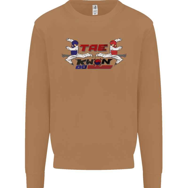 Taekwondo Fighter Mixed Martial Arts MMA Mens Sweatshirt Jumper Caramel Latte