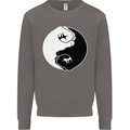 Taekwondo Fighter Mixed Martial Arts MMA Mens Sweatshirt Jumper Charcoal