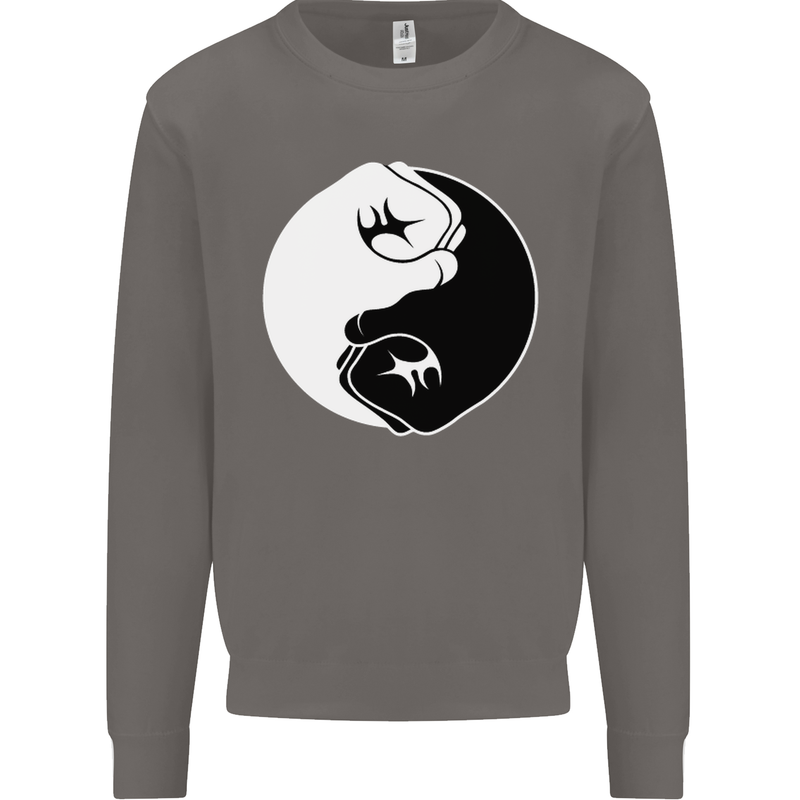 Taekwondo Fighter Mixed Martial Arts MMA Mens Sweatshirt Jumper Charcoal