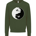 Taekwondo Fighter Mixed Martial Arts MMA Mens Sweatshirt Jumper Forest Green